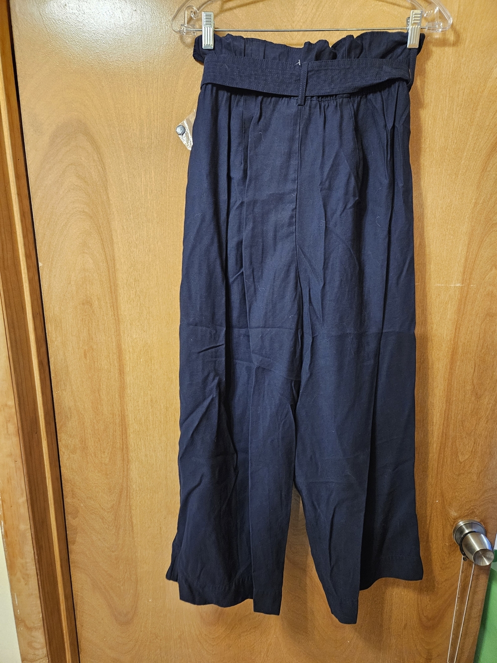 Lane Bryant Navy Paperbag Tie-Waist Wide Leg Pants - Picture 5 of 7